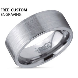 Luxury Brushed Tungsten Ring For Men Promise or Wedding Band